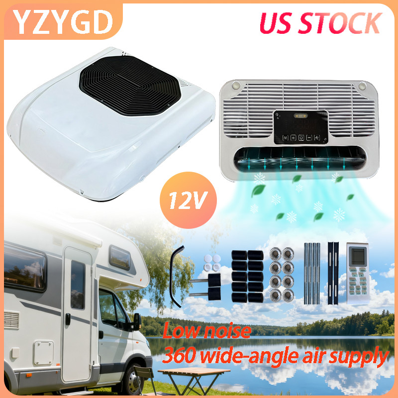 12V Parking A/C Unit For Motorhome Camper Trailer Rooftop RV Air Conditioner