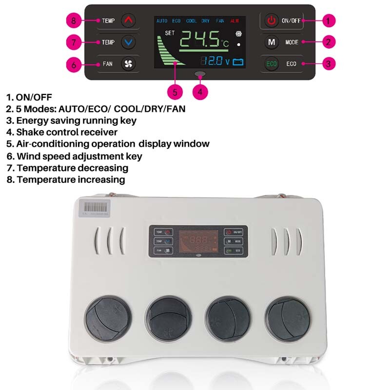 24V RV Air Conditioner Heat & Cool Electric Rooftop AC For Motorhome Caravan