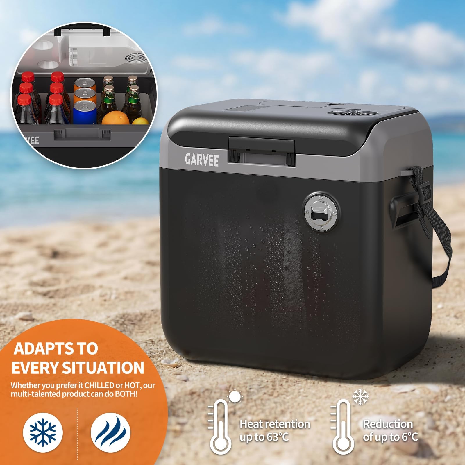 25L Electric Cooler Warmer Thermoelectric, Portable Fridge for Car Truck Camping