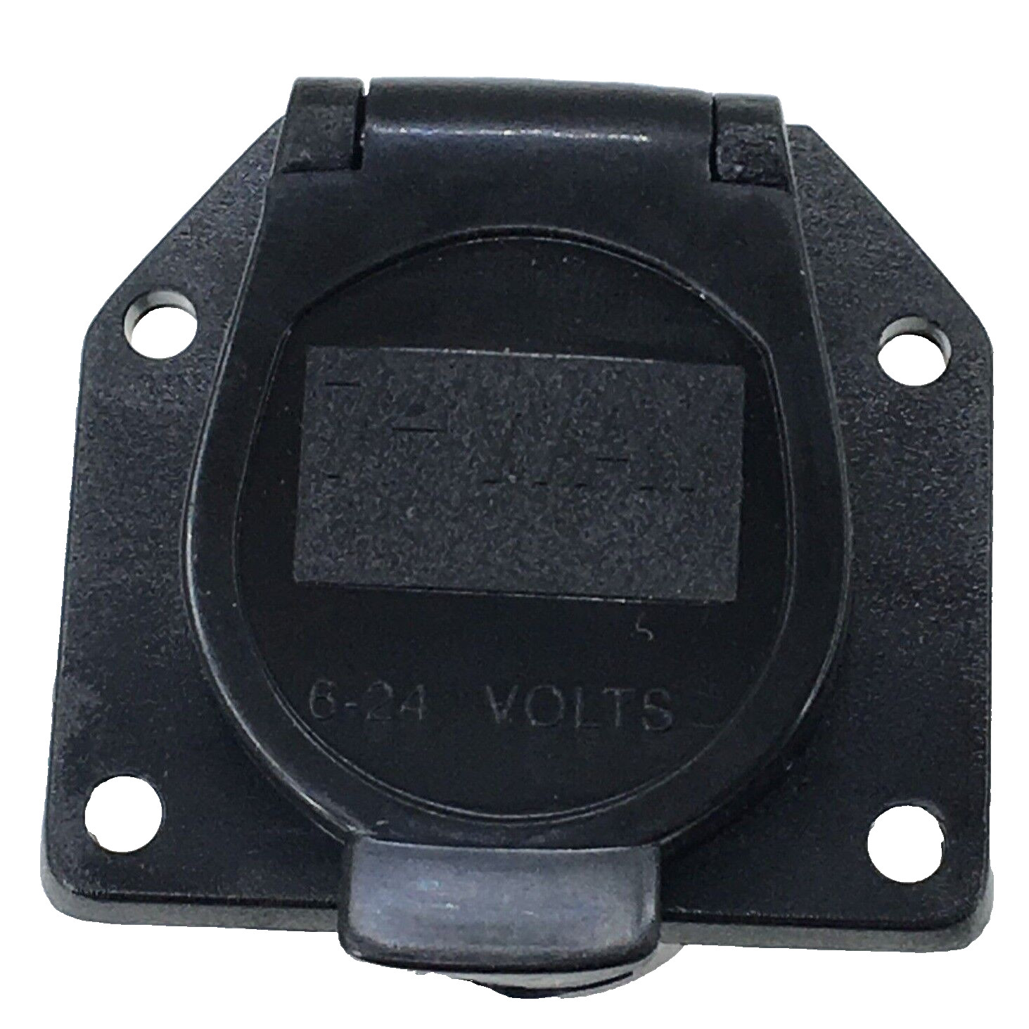 7-Way Car Trailer End Electrical Connector 6-24 Volts Black Plastic
