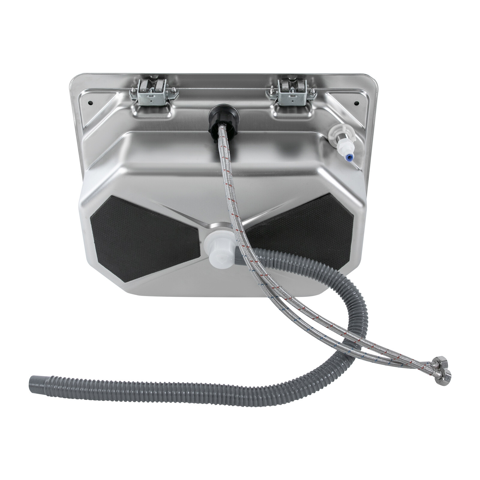 RV Sink Kitchen Sink with Hot&Cold Faucet and Tempered Glass Lid Stainless Steel