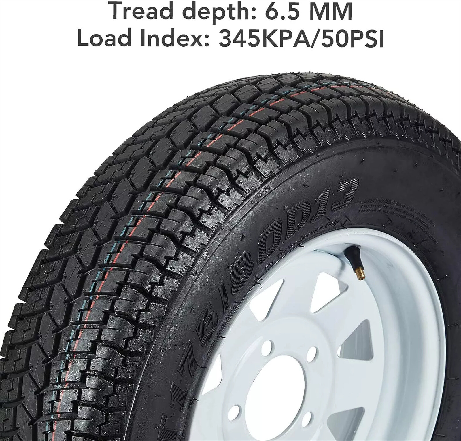 2X Trailer Tires and 13″ Rims Wheels 5 Lug on 4.5″ ST175/80D13 175 80 13 Tires