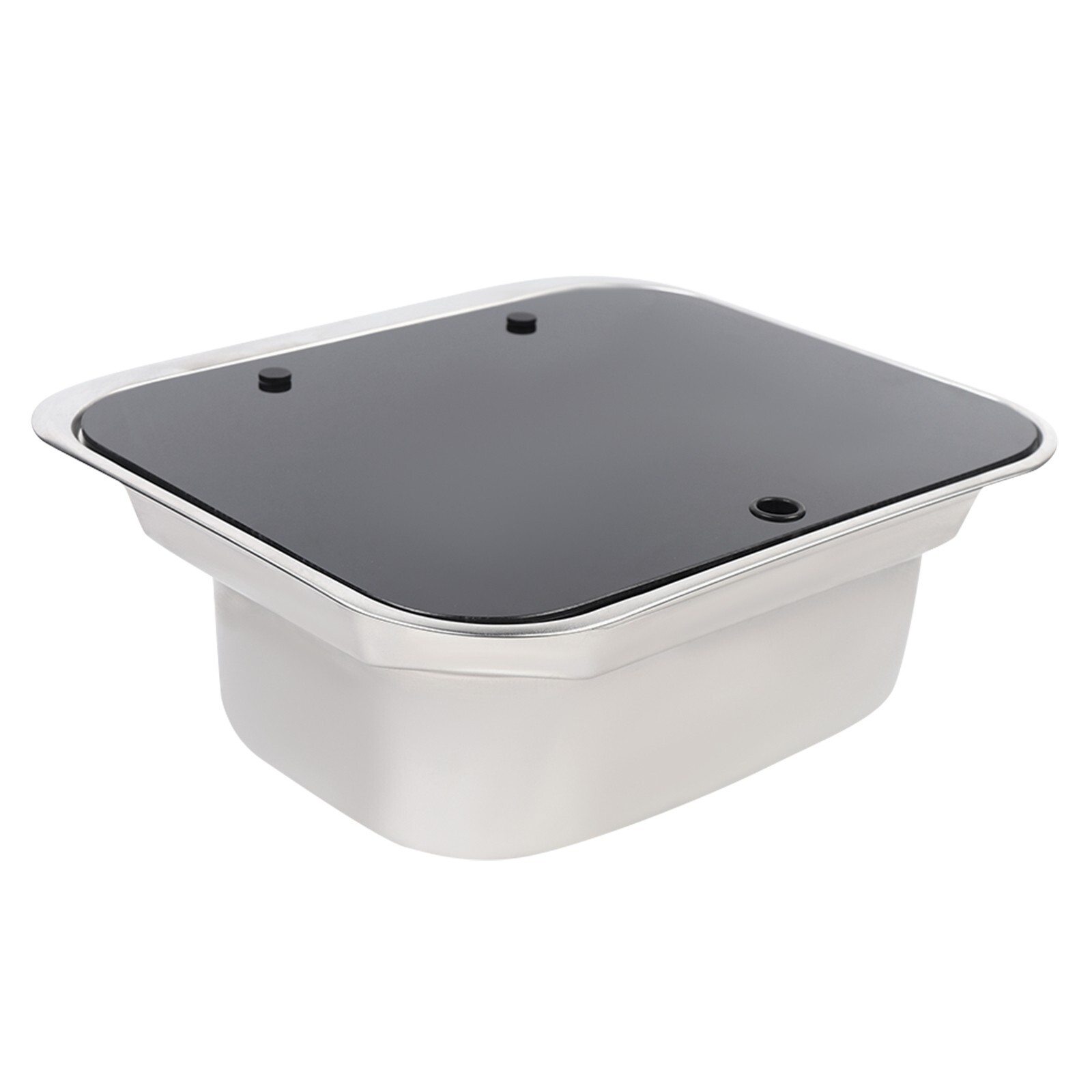 RV Caravan Camper Boat Stainless Steel Hand Wash Basin Kitchen Sink W/Lid