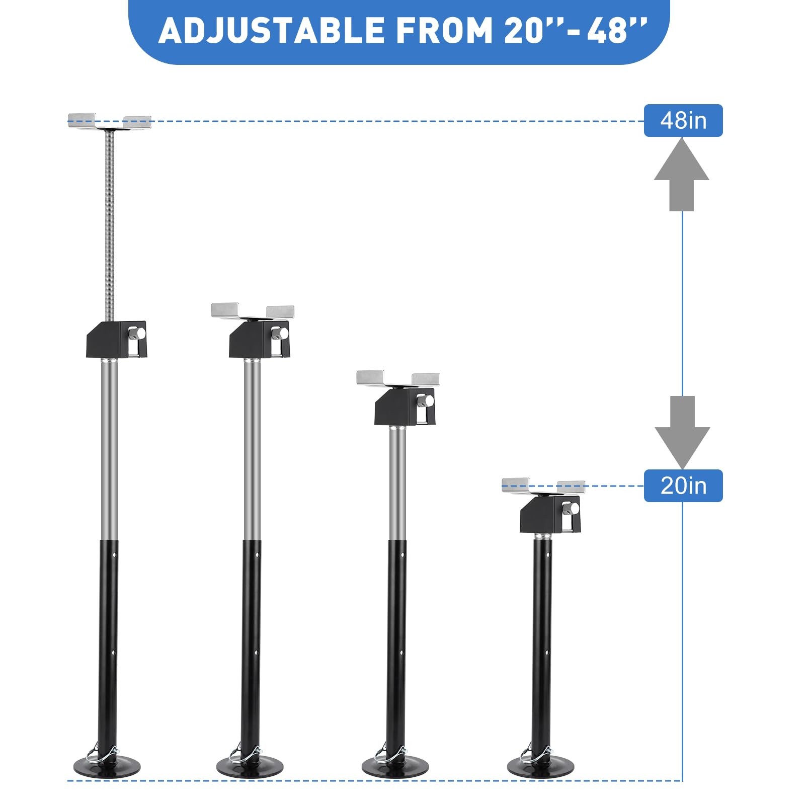 2 x Adj RV Slide Out Supports Stabilizer Jacks Camper Stabilizer Jack 5000Lbs