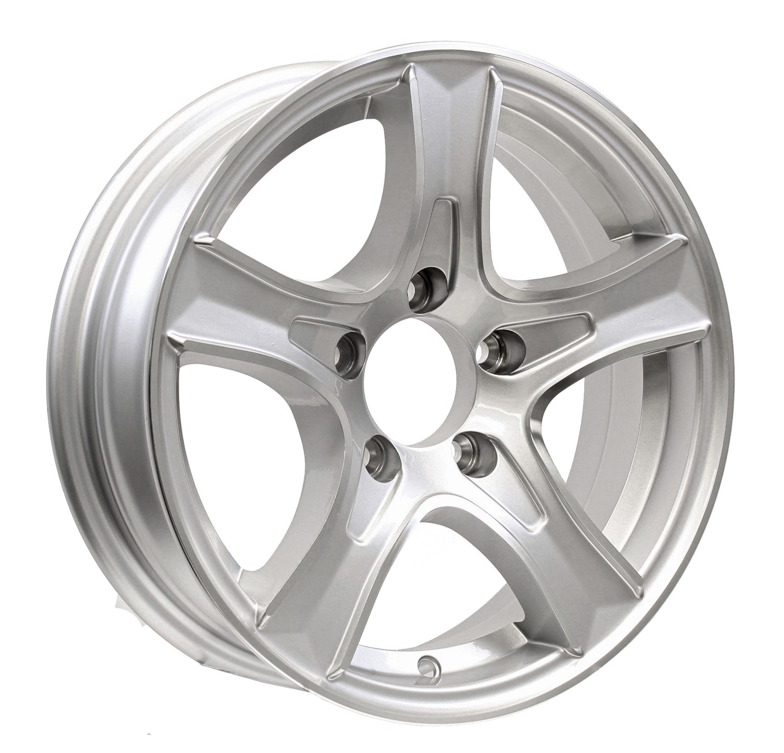 eCustomrim Aluminum Trailer Wheel 15X5 15 Inch Rim Silver Machined 5 Lug