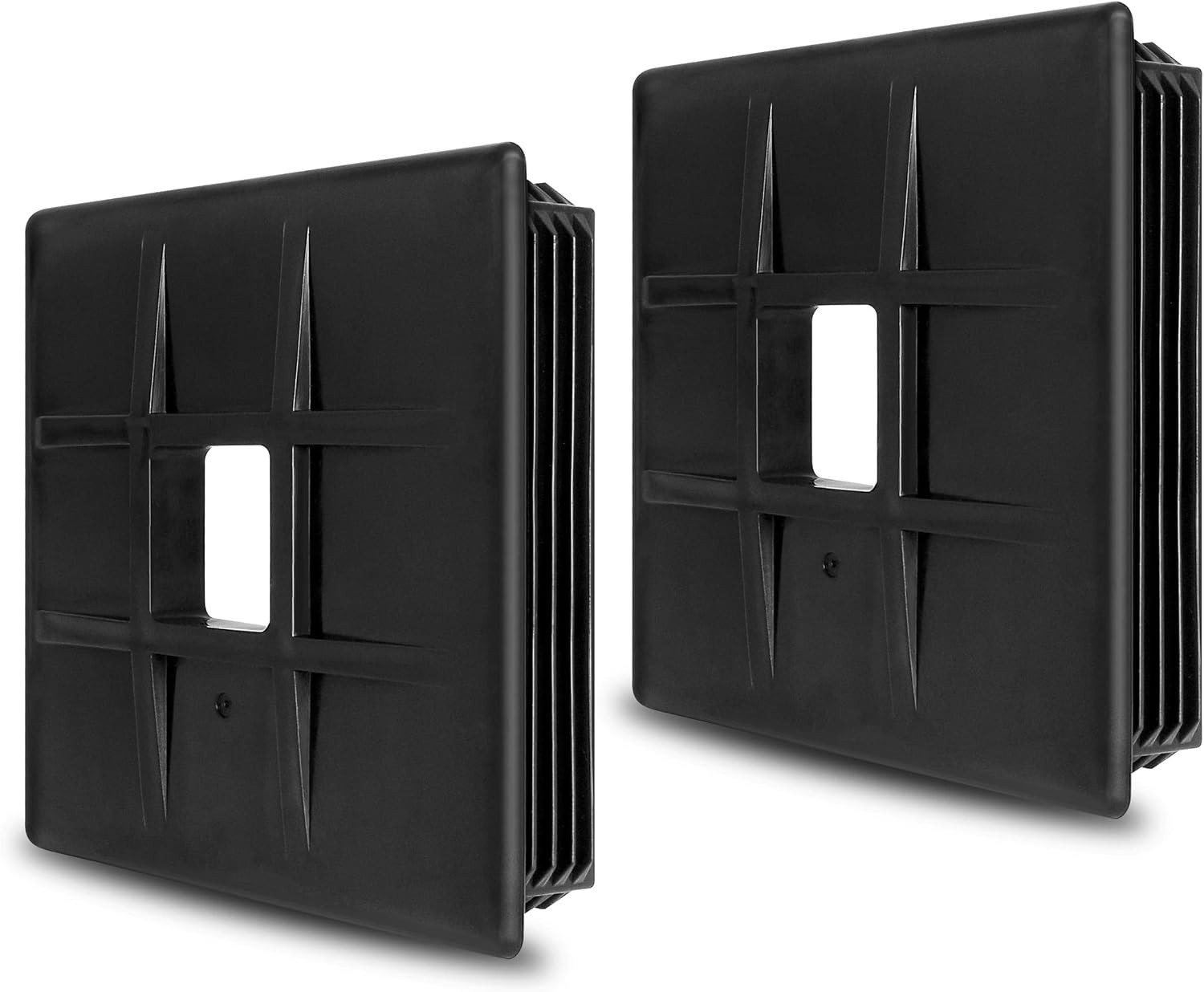4″ Black Square RV Bumper Caps – Durable End Cap for Secure Sewer Hose Storage