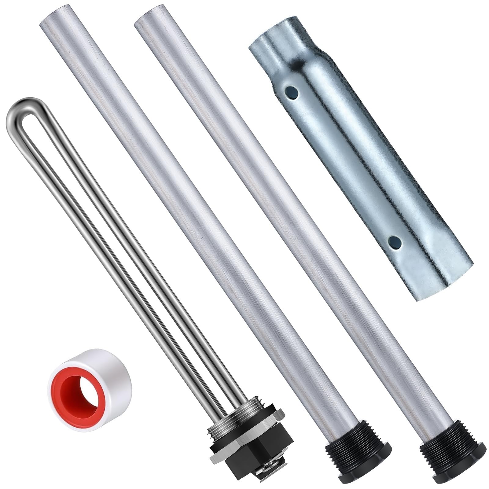 5-Piece RV Water Heater Element Kit – 2 Anode Rods, Electric Heater, Wrench & Ta