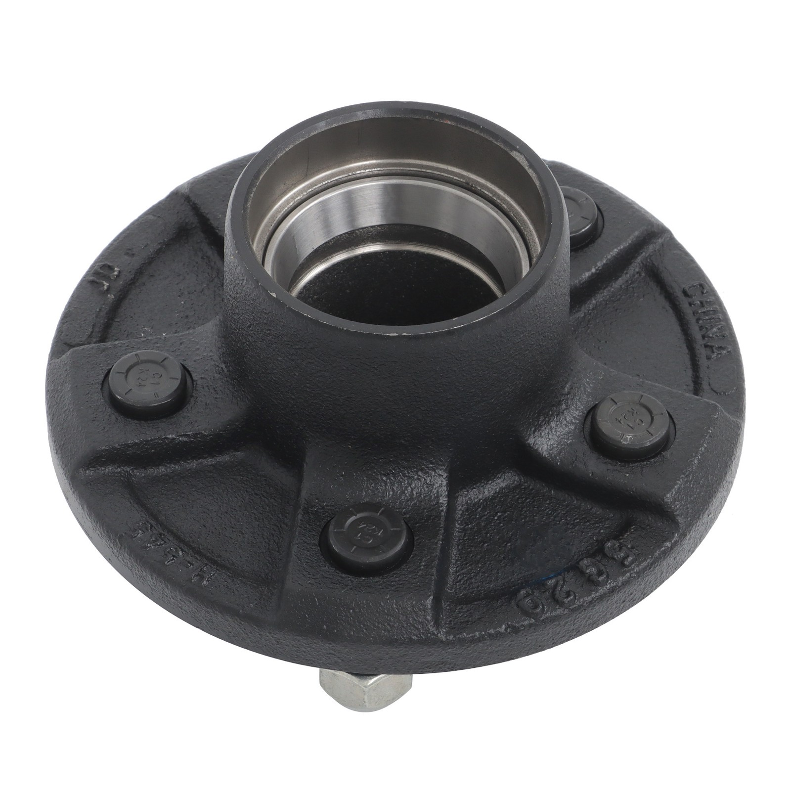 w/ Brake Flange #84 Spindle 5 on 4.5′ Trailer Hub Kit 8.25’×2′ Round