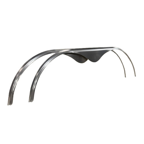 2x Smooth Tandem Fender Flare Polished Round Aluminum Trim 20″ x 72″ x 1″