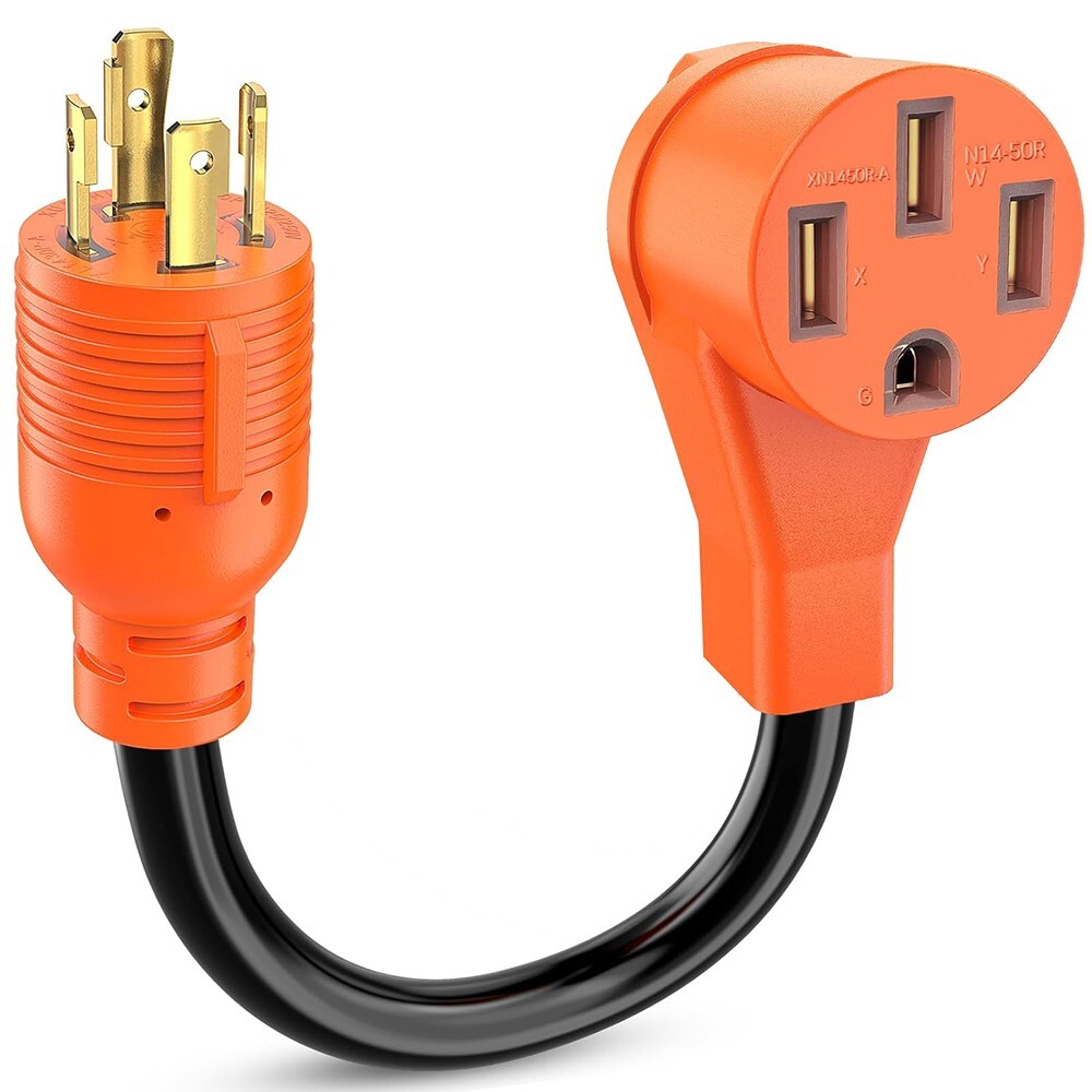 4 Prong 30 Amp to 50 Amp Generator to RV/EV Adapter Cord, NEMA L14-30P to 14-50R