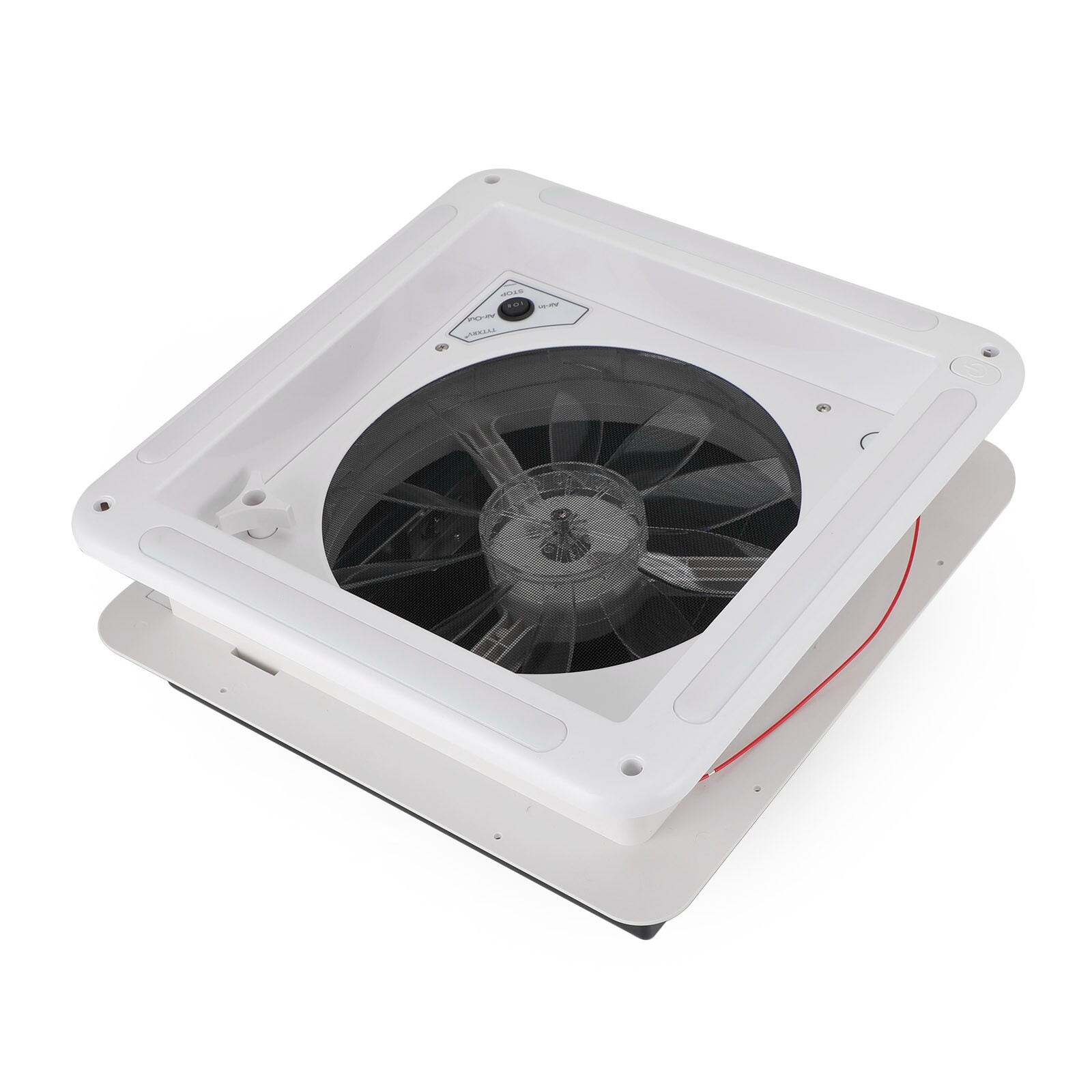 Large LED RV Caravan Waterproof Skylight Roof Vent Manual Camper Fan 14″ 12V NEW
