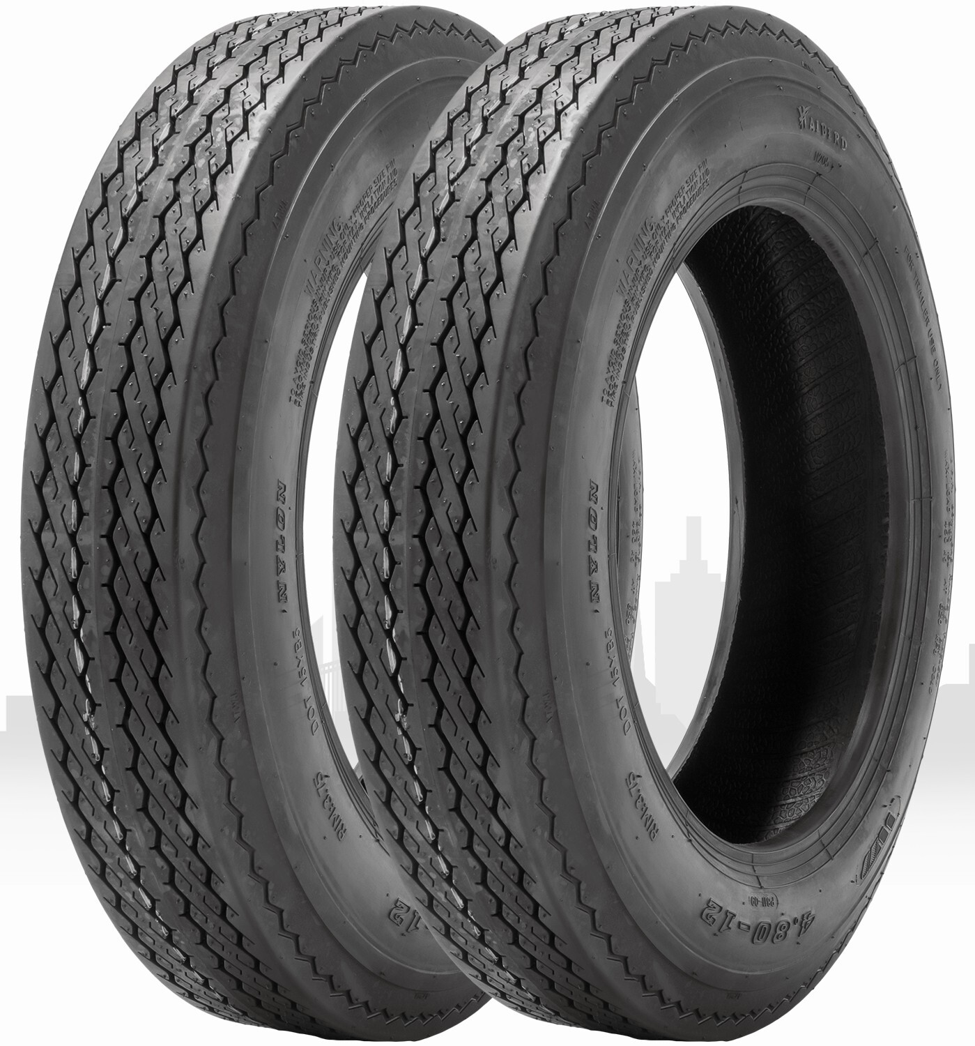Set 2 4.80-8 Trailer Tires 6Ply Heavy Duty 4.8×8 480-8 4.8-8 Replacement Tyres