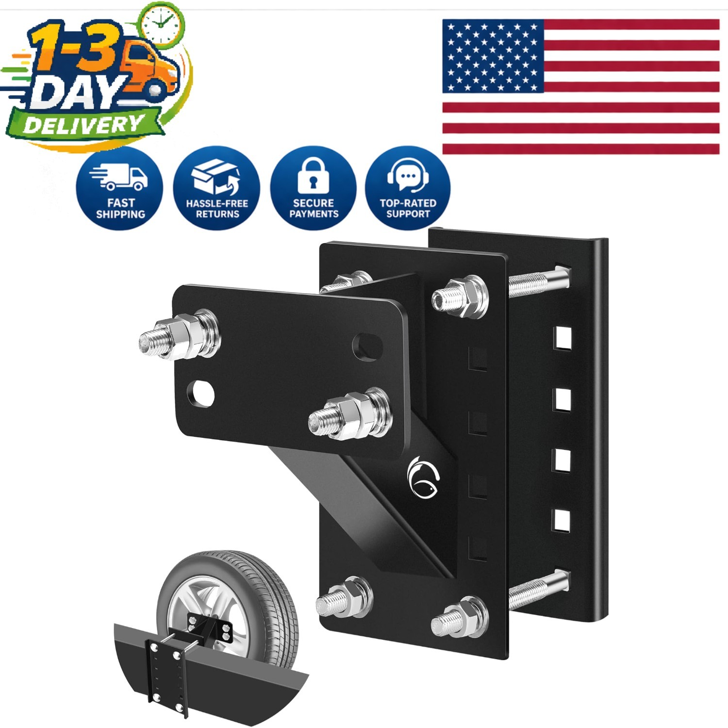 Universal Spare Tire Carrier for Trailers, 150 lbs Capacity, Easy Installation