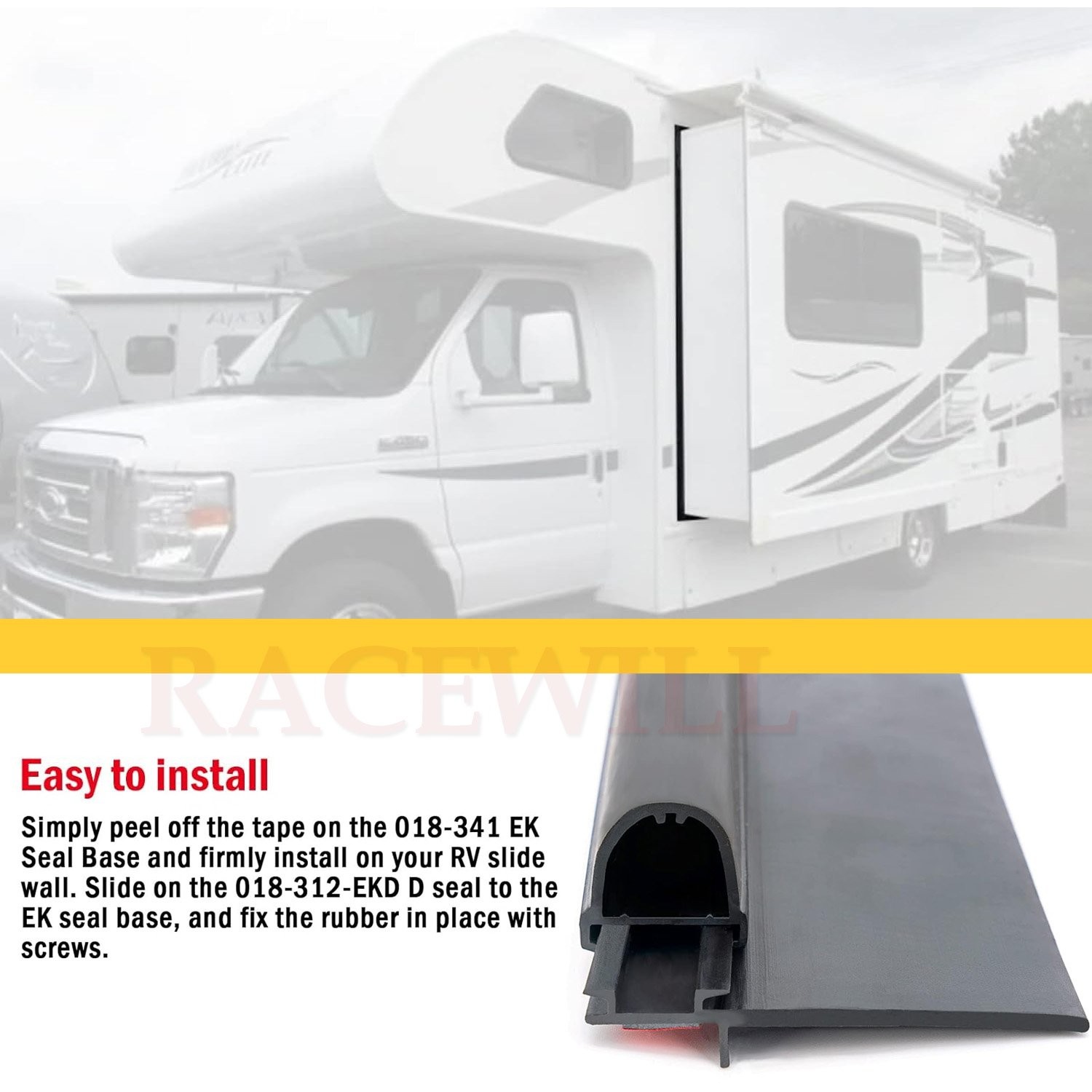 Combo RV Slide Out Seal 1×15/16×35 D-Seal Wiper & 1/2x 2.75 x 35’ Seal Base New