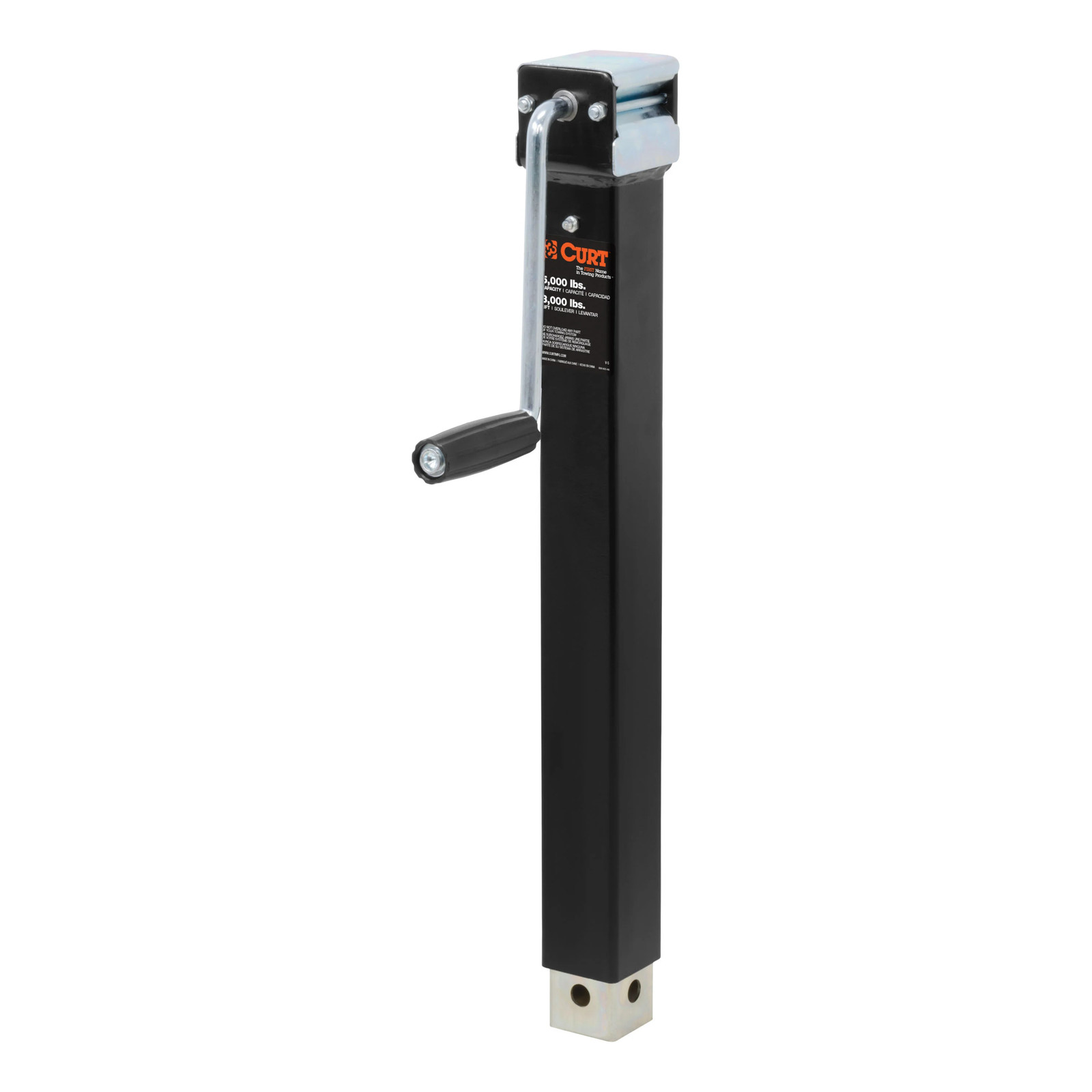 Direct-Weld Square Trailer Jack w/ Side Handle 5K lbs, 15″ Travel 28359 CURT