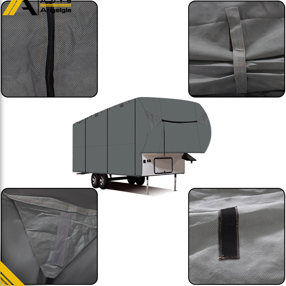 With Zipper Waterproof 5TH Wheel RV Motorhome Camper Storage Cover 26′-41′ FT