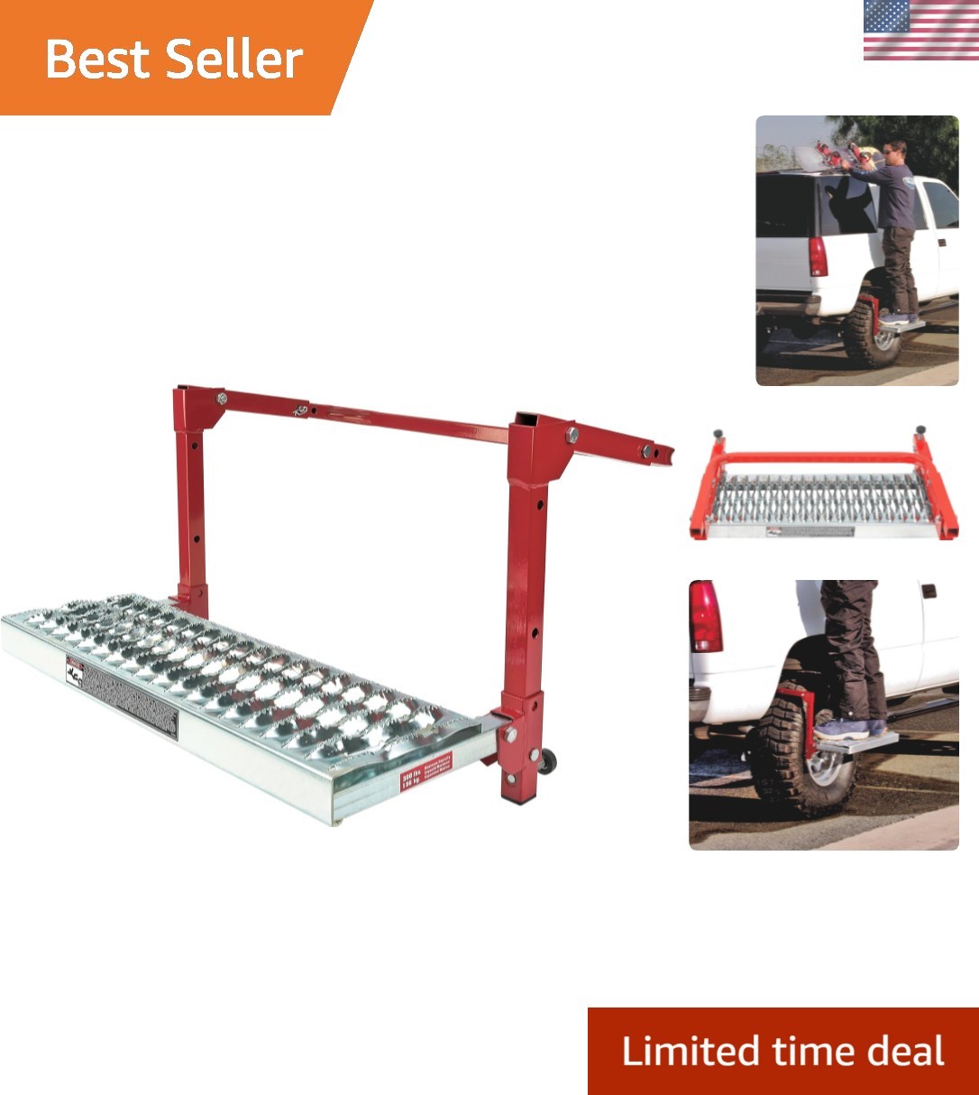 Tire Step for Truck, SUV, Semi, Heavy Duty 300 lb. Capacity, Non-Slip ‘Cheese…