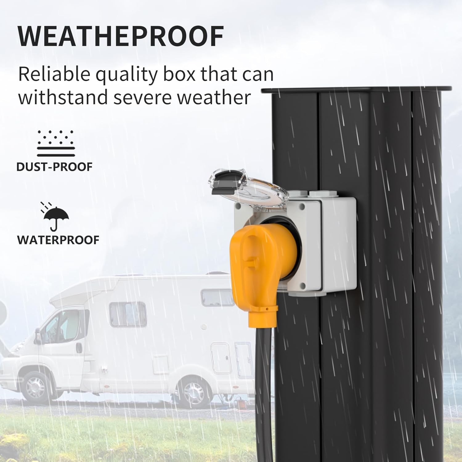 NEMA 14-50R Outlet,50Amp RV Power Outlet Box 125/250Volt,Outdoor dustproof
