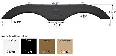 Icon Technologies Limited Rv Fender Skirt, Tandem, Icon, Fs1770, Polar White