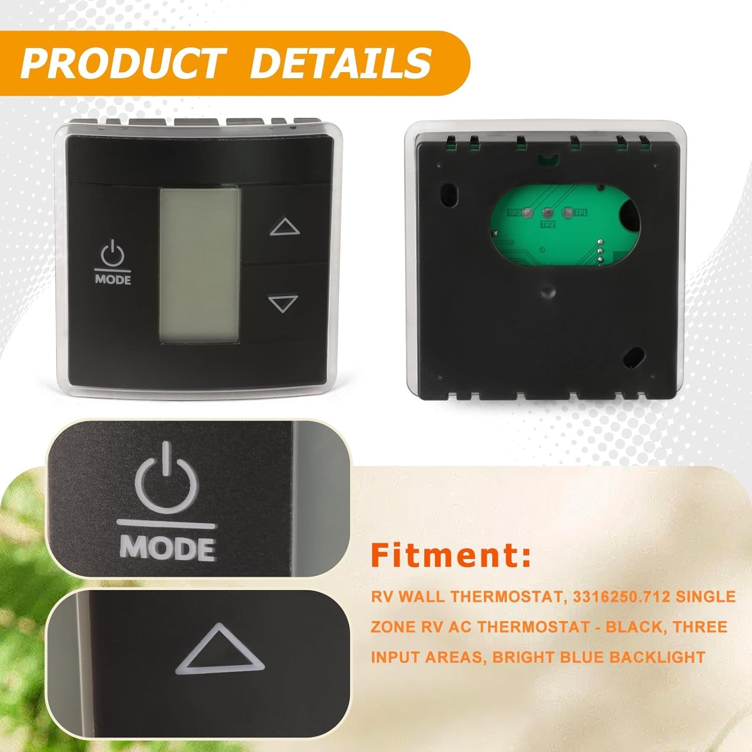 For Dometic 3316250.712 RV Thermostat Touch Control Single Zone//