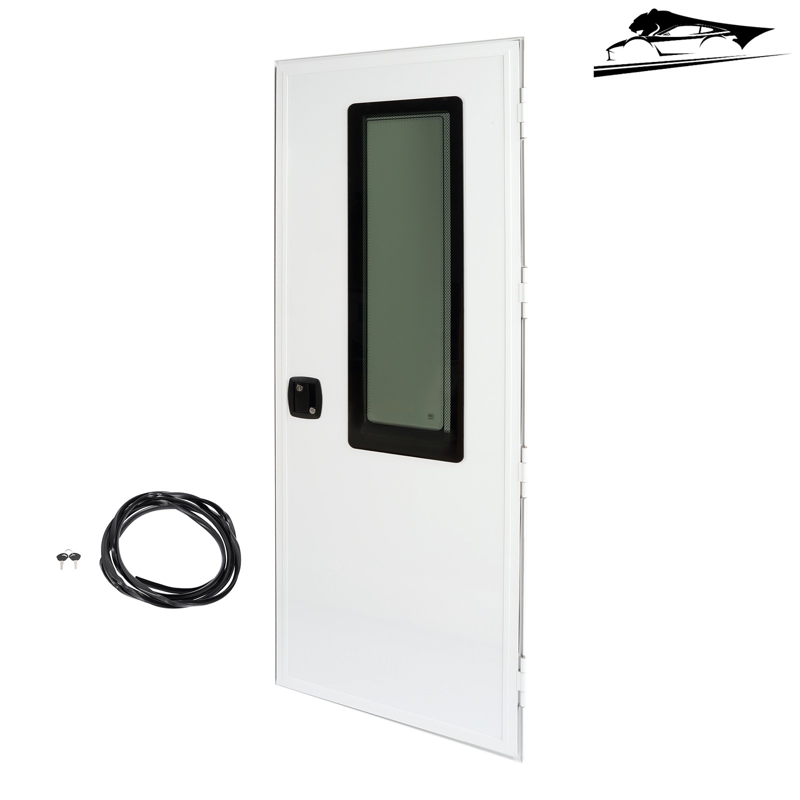 24″ X 68″ Aluminum Square RV Entry Door Entrance White w/ LOCK/KEY For Universal