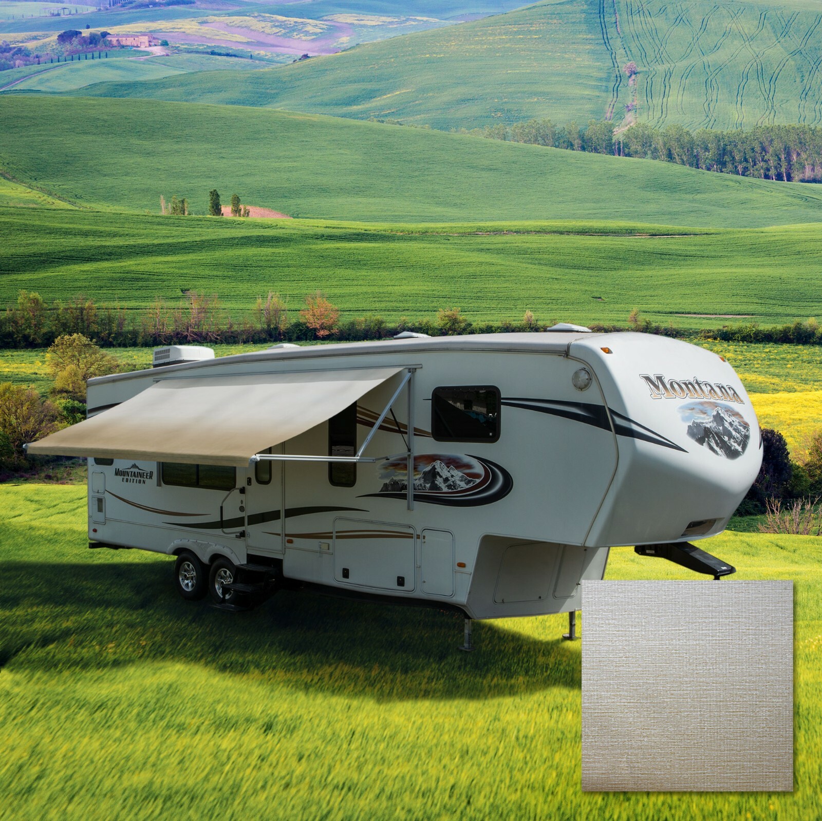 RV Awning Fabric 13 Feet Tan Awning Replacement Camper Awning Trailer Awning