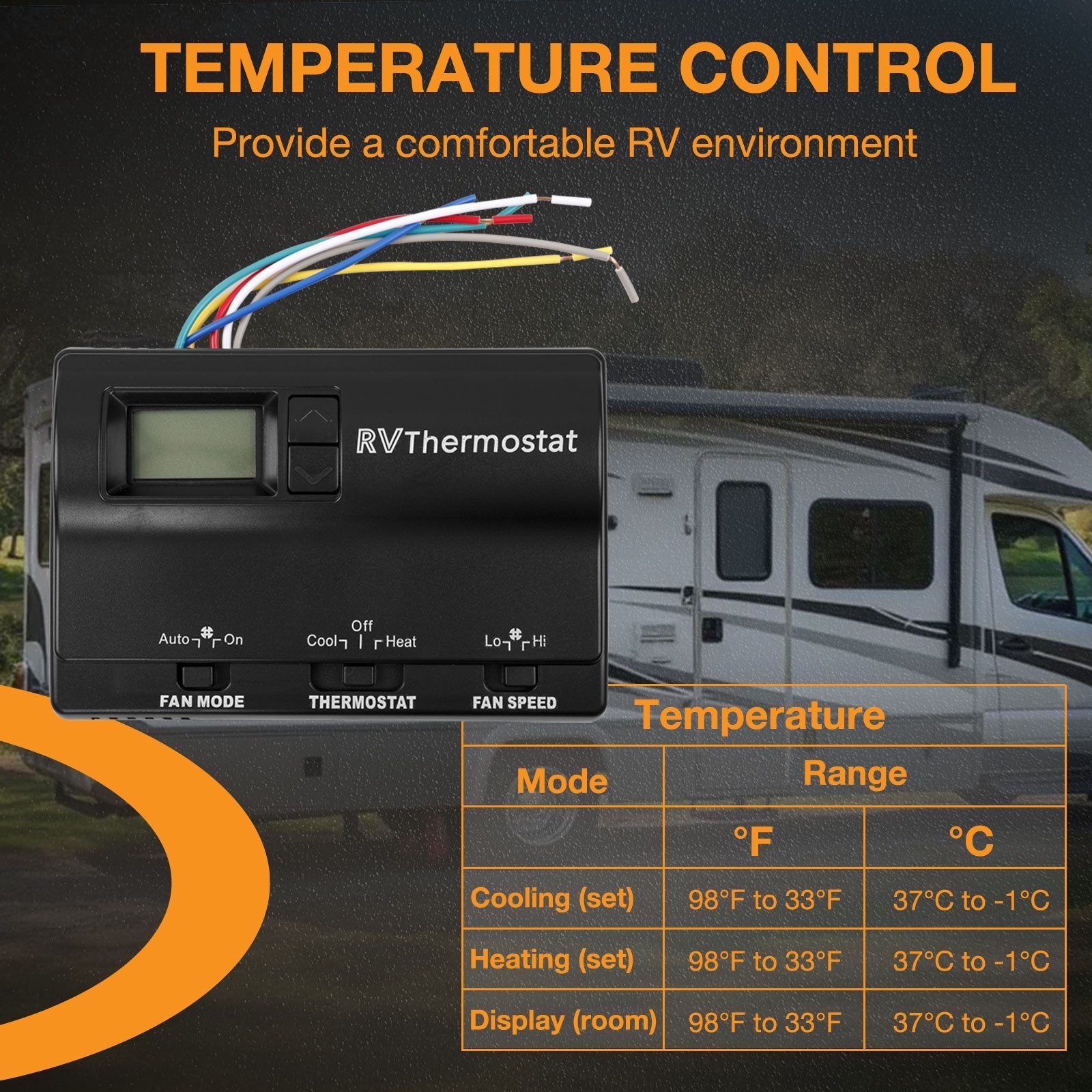 83303862 RV Digital Thermostat For Coleman Mach Air Conditioners 8330-337 White
