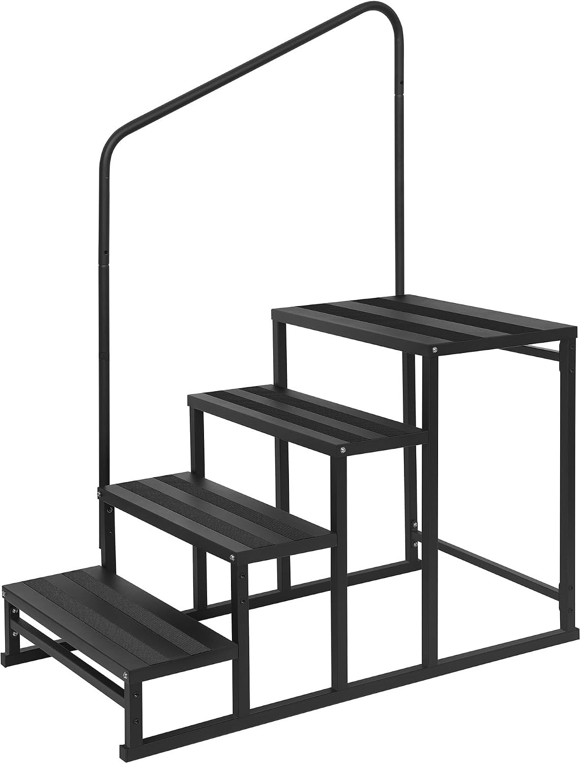 RV Steps with Handrail for Both Sides, 4 Step Stool with Handle for Elderly