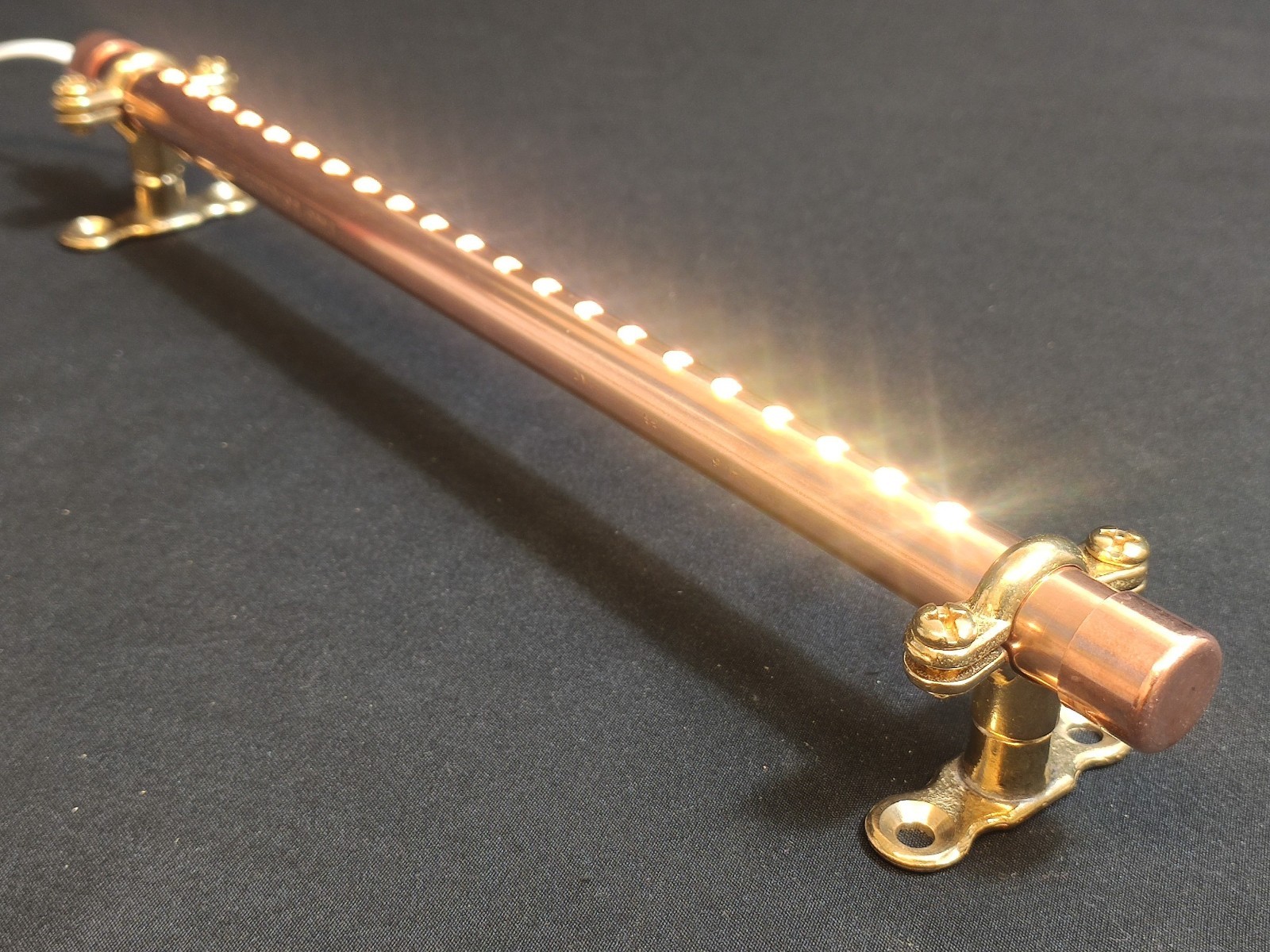 12-120cm 12V Custom Length Copper Light Fixture. Builtin Switch. Campervan, Boat
