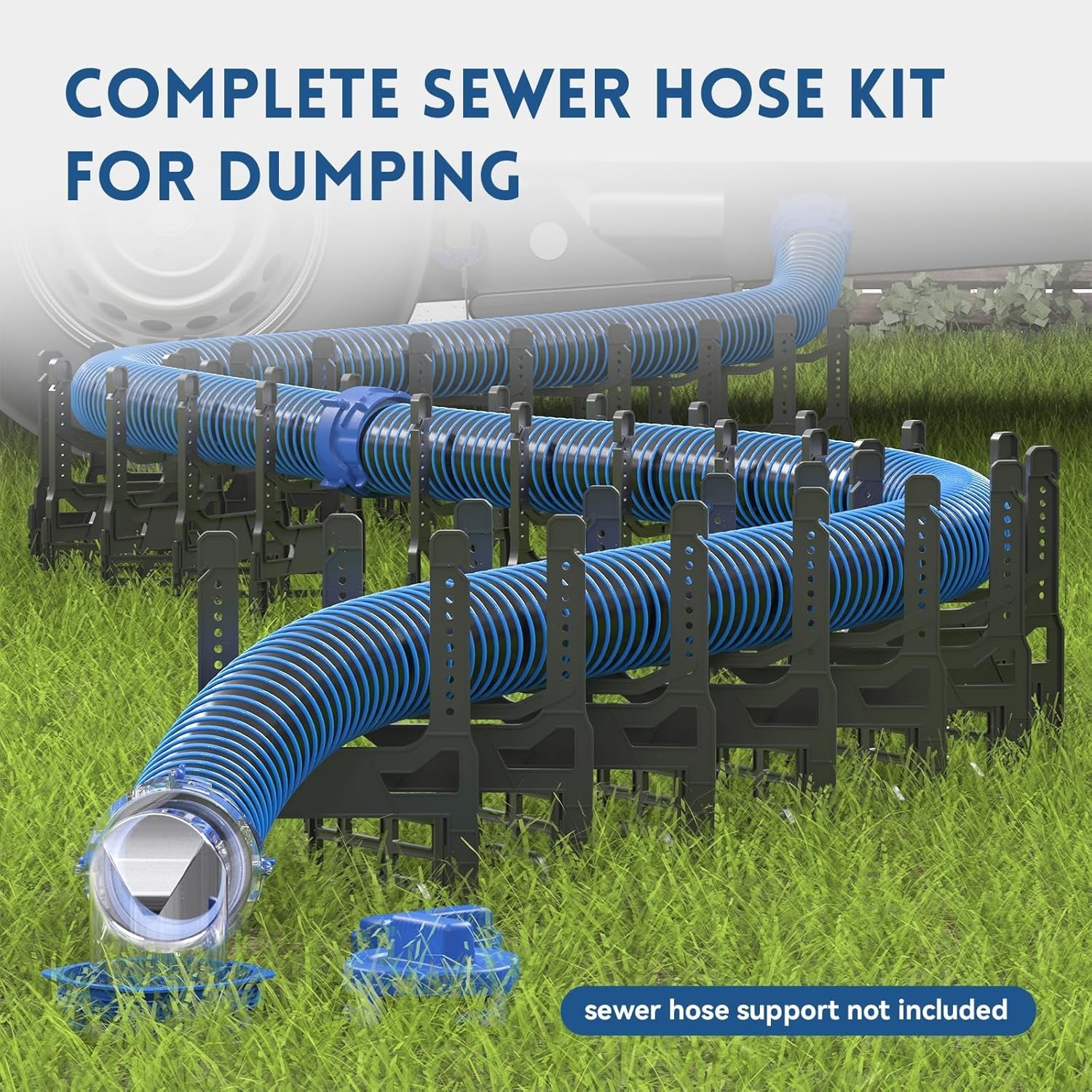 20 FT RV Sewer Hose Kit, Sewer Hose for RV Camper – Includes 2 Attachable 10 …