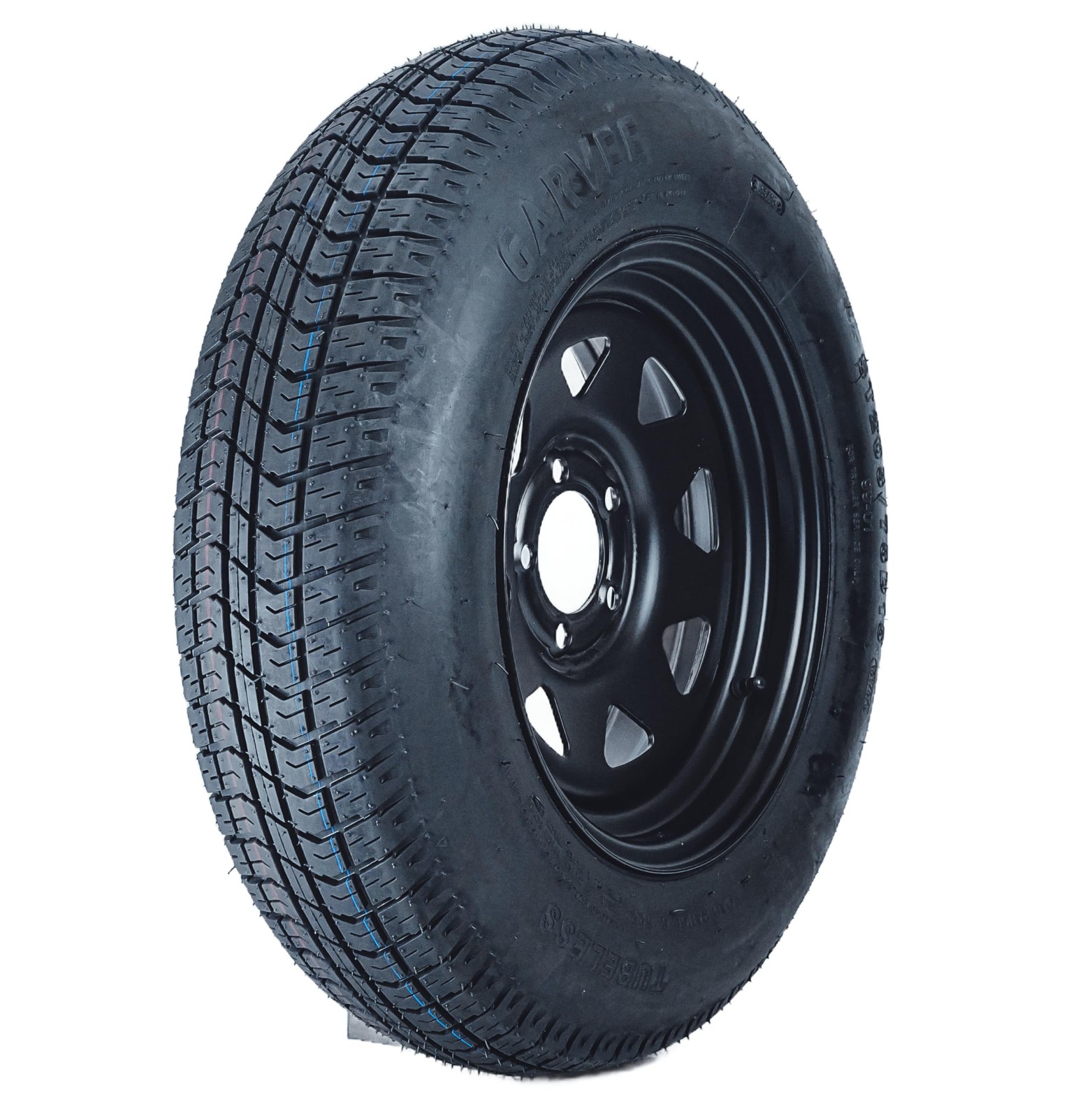 2 Pack ST205/75D15 Trailer Tires with Rims 205/75 D 15 5 Lug on 4.5″ Black Spoke