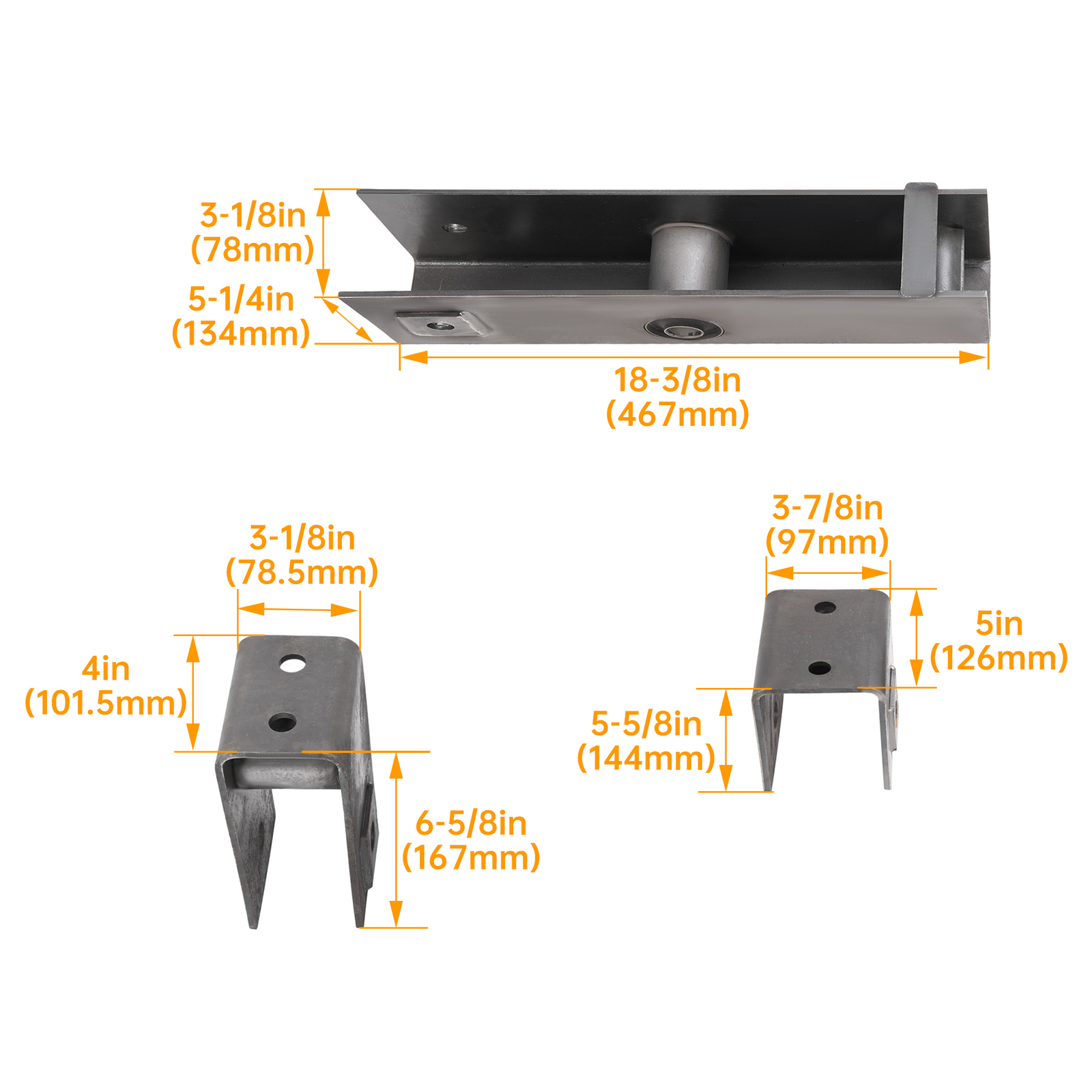 Trailer Hanger Kit for slipper spring 10K lbs Tandem axle spacing Universal