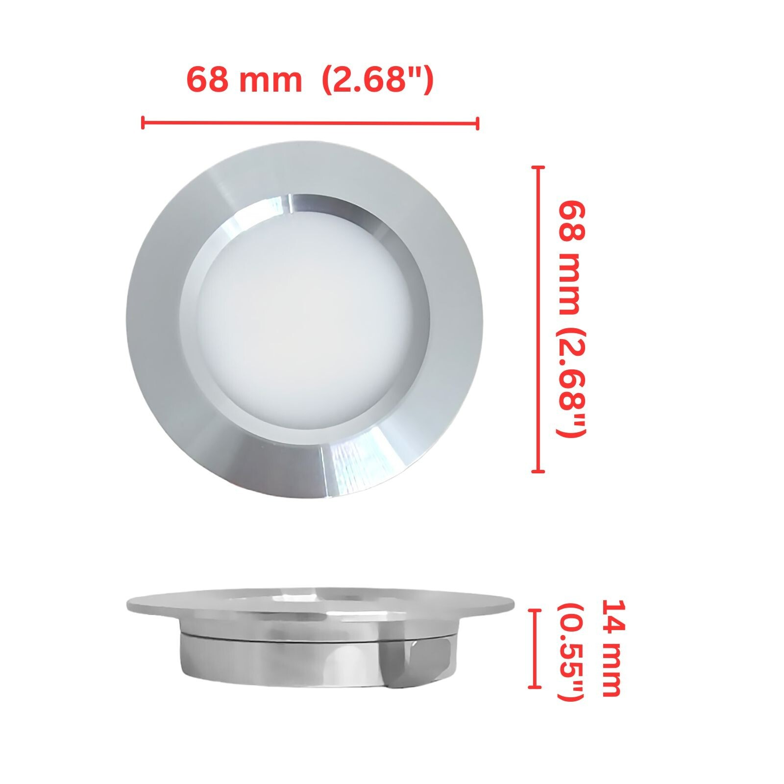 4 x LED 12V 24V Spot Lights Dimmable Caravan Boat Chrome Recessed Downlights