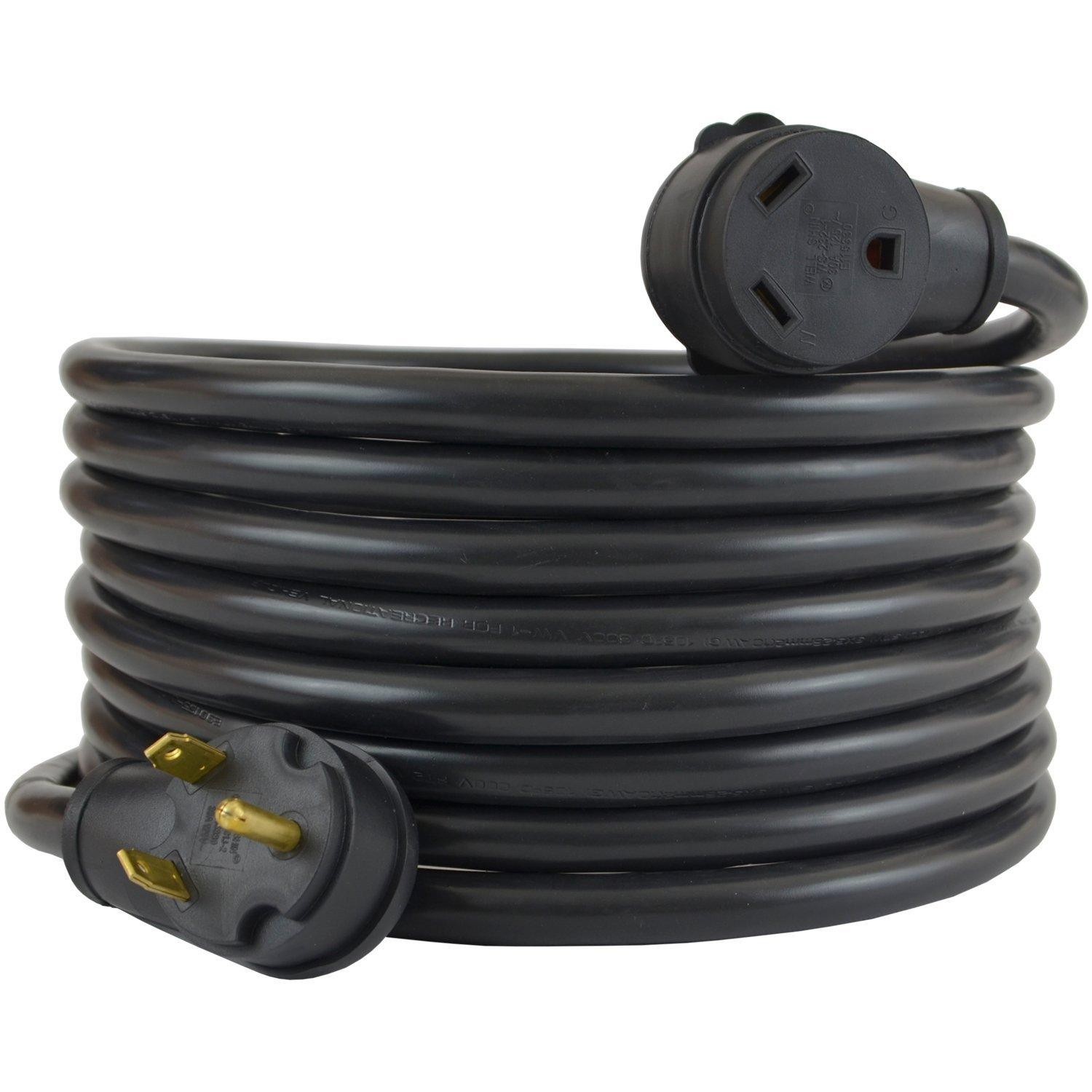 Conntek 30 Amp RV Extension Cord 50 Foot Power Supply Cable For Trailer Camper