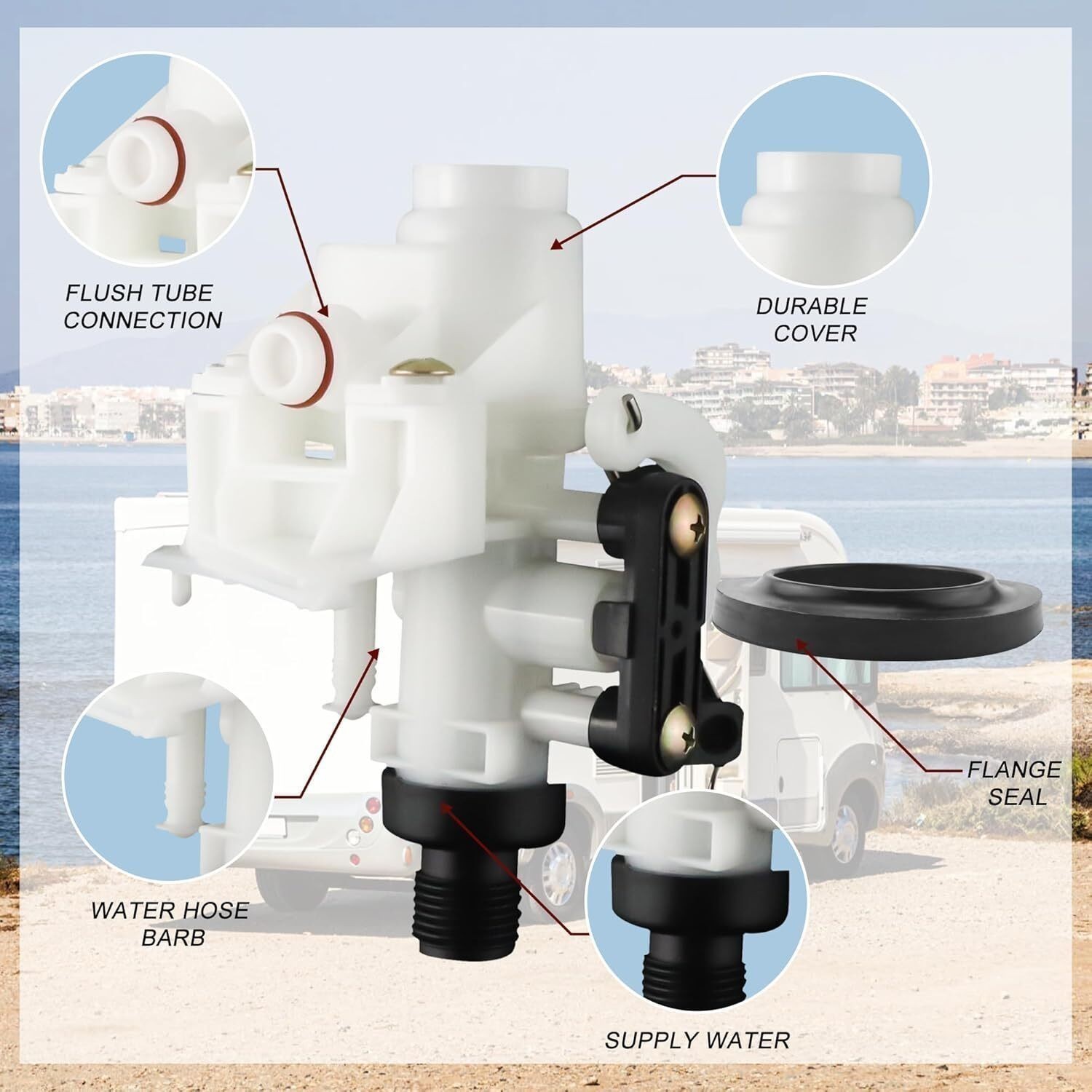 31705 water valve Leak Resistant Design for aqua magic v toilet water valve