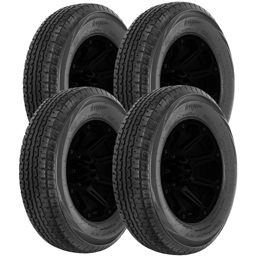 (QTY 4) ST175/80R13 RBP Conveyor ST 97/93M LRD Black Wall Tires