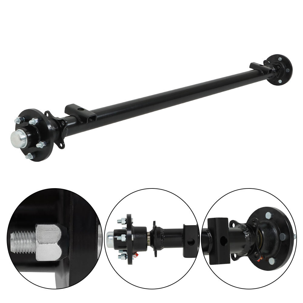 3.5K 5 lug Boat Trailer 3500lbs Axle Complete Cargo RV Camper Axel w/ U-Bolt Kit