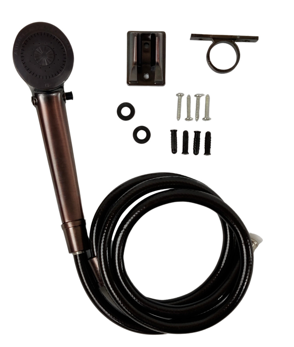 RV Hand Held Shower Head and 60″ Hose Kit Oil Rubbed Bronze Camper w/ Shutoff