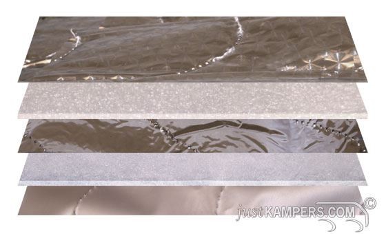 Just Kampers Thermal Blind Silver Screen 10 Piece Internal Kit VW T2 Split 64-67