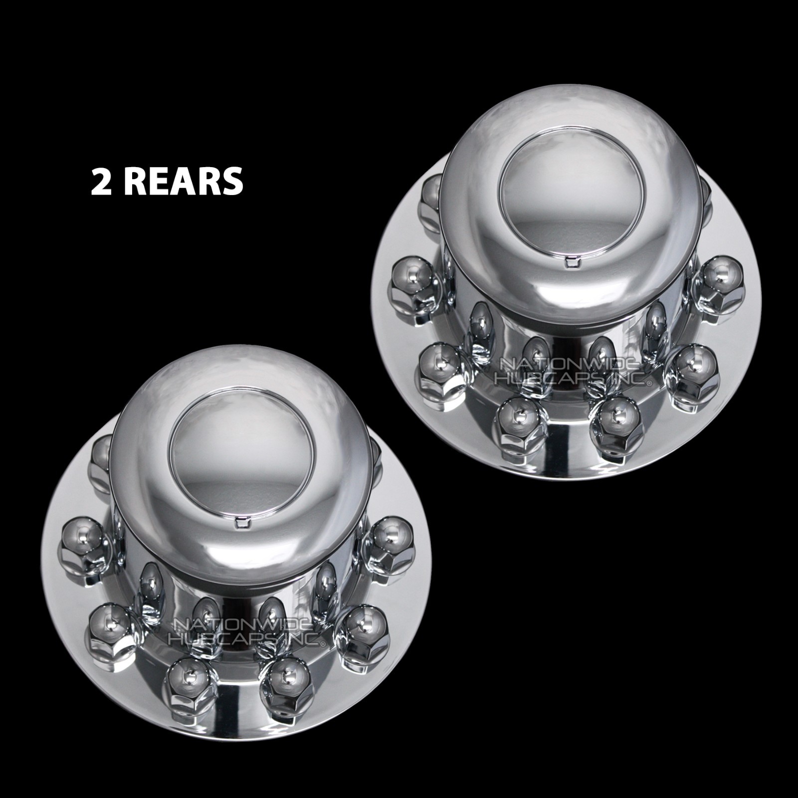 2 REAR 2005-2026 FORD F 450 550 600 19.5″ 10 Lug Axle Covers Center Hub Caps New