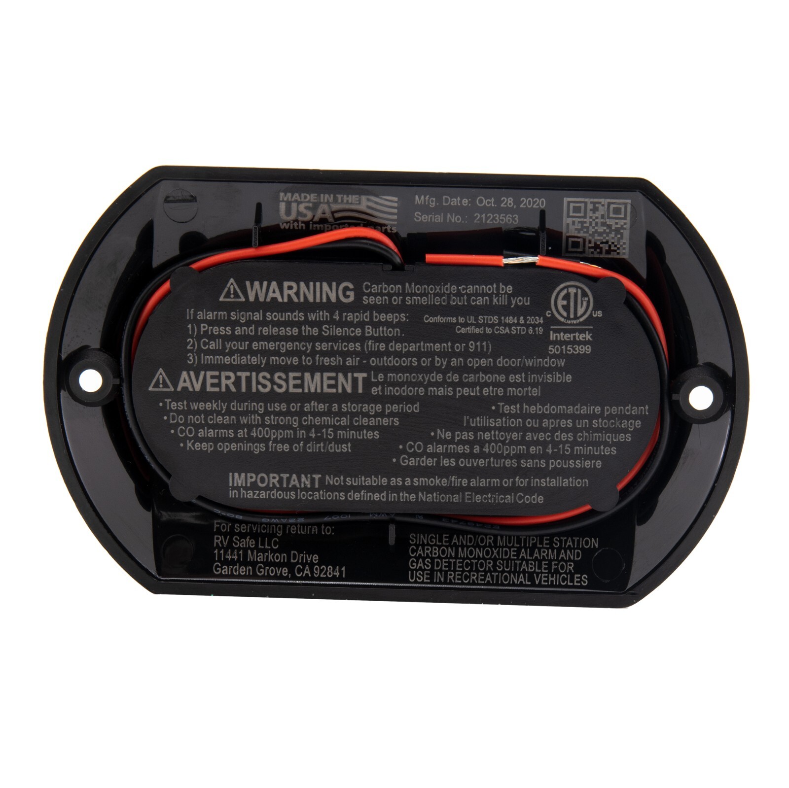 RecPro RV LP Propane Gas Detector with CO Carbon Monoxide Alarm