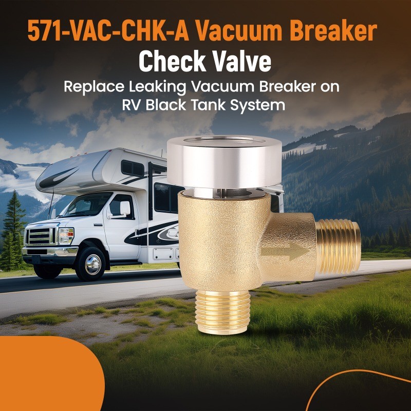 Upgraded Brass RV Vacuum Breaker Check Valve, 571-VAC-CHK-A Camper 0.5 inches