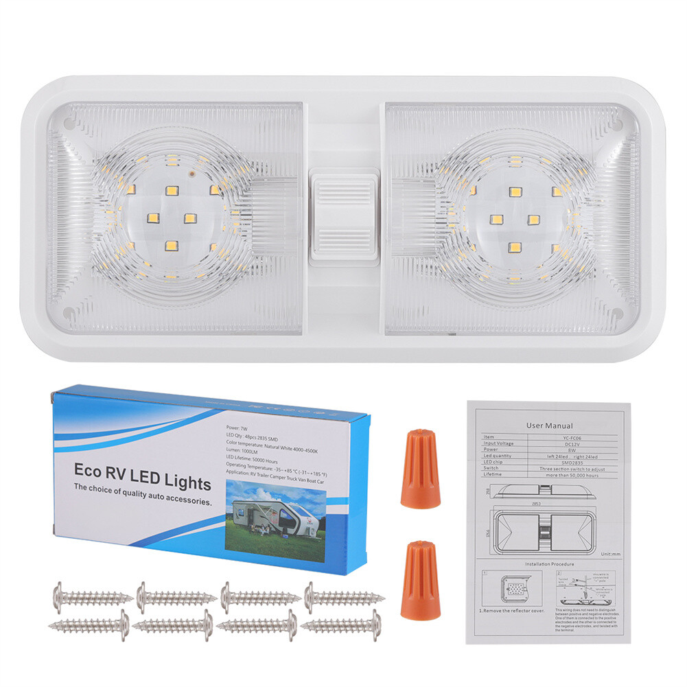 4PCS 12V Led RV Ceiling Dome Light RV Interior Lighting for Trailer Camper Boat