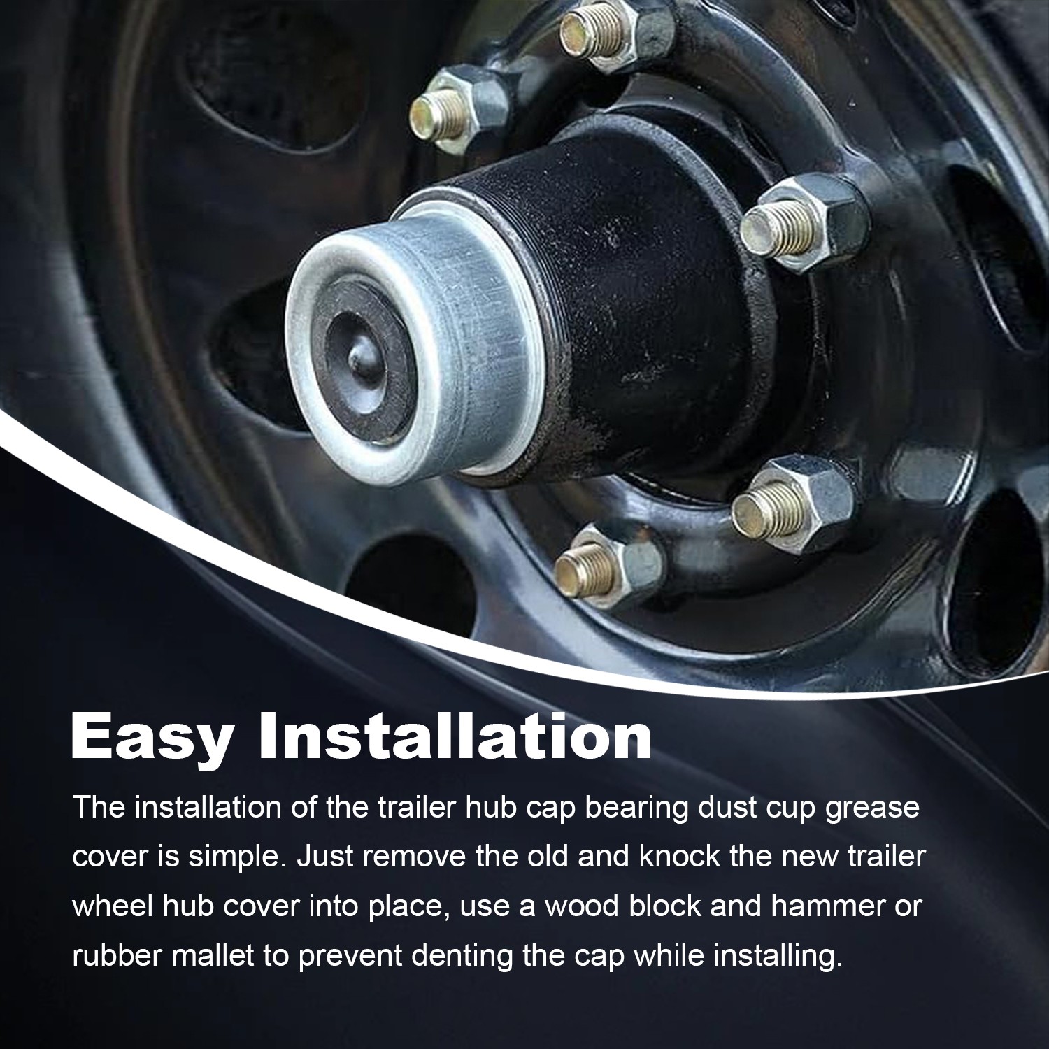 4pc 2.44″ Trailer Axle Wheel Hub Bearing Dust Cap Hub Quality for Dexter EZ Lube