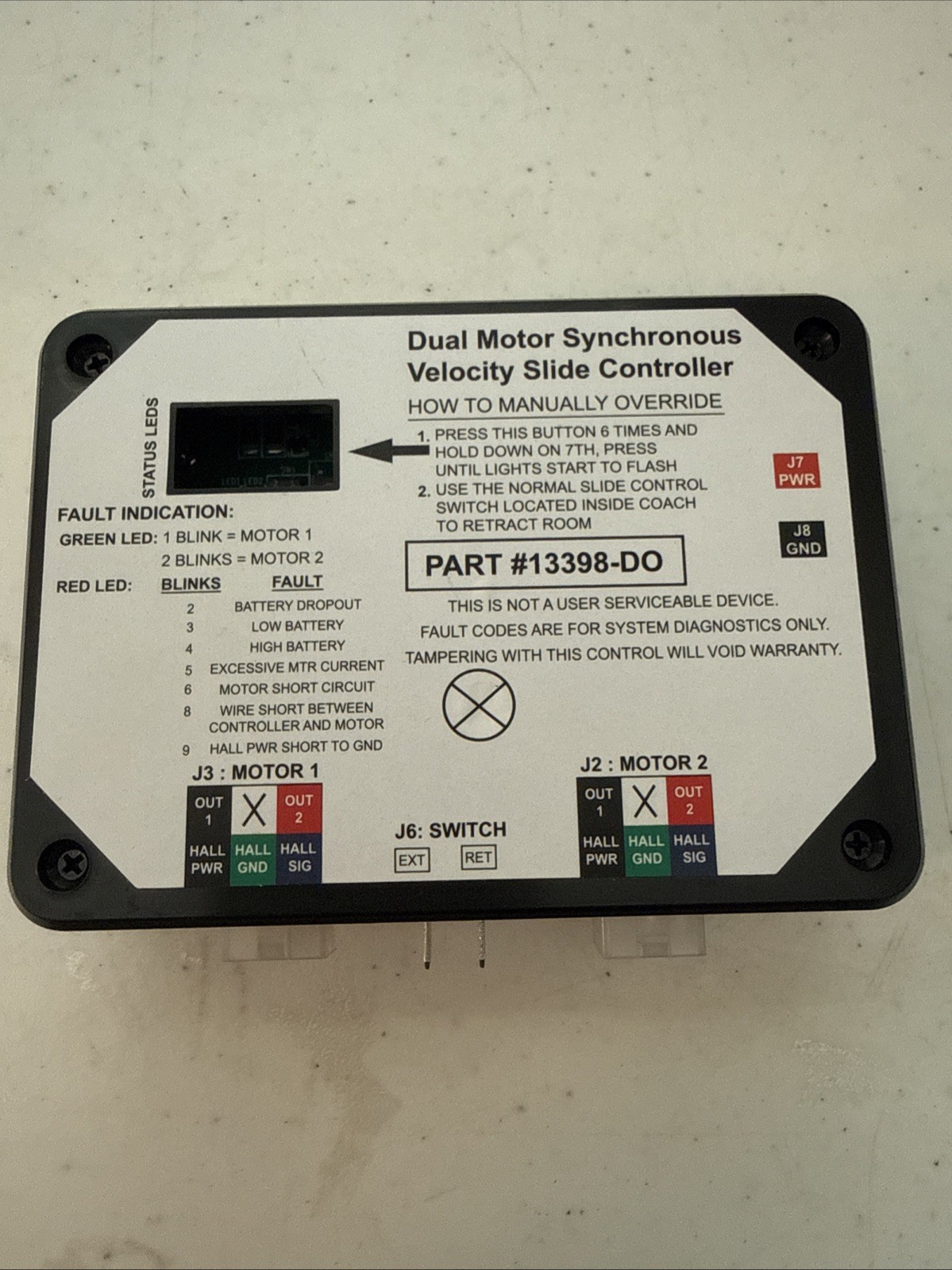 Dual Motor Synchronous Velocity Slide Controller For Lippert V-Sync II 13398-D0