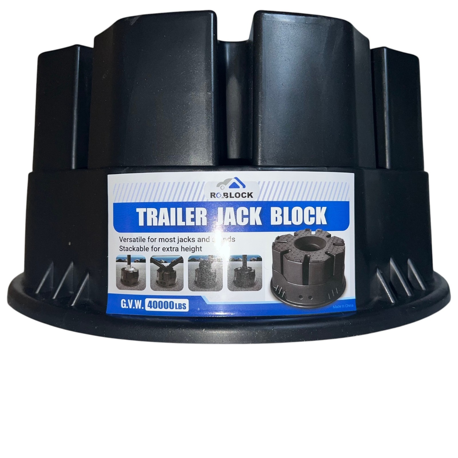 ROBLOCK 6″ Trailer Jack Block RV Camper Stabilizer Block w/ Bag Universal Fit