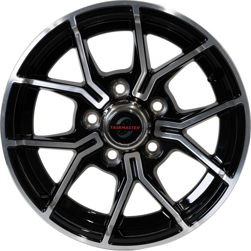12×4 Trailer Wheel 5 lug on 4.5 Black Machined Aluminum Trailer Rim Silver Csp