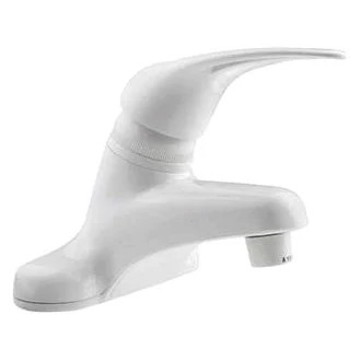 Dura Single Lever Plastic White Low-Arc Lavatory Faucet w Lever Handle