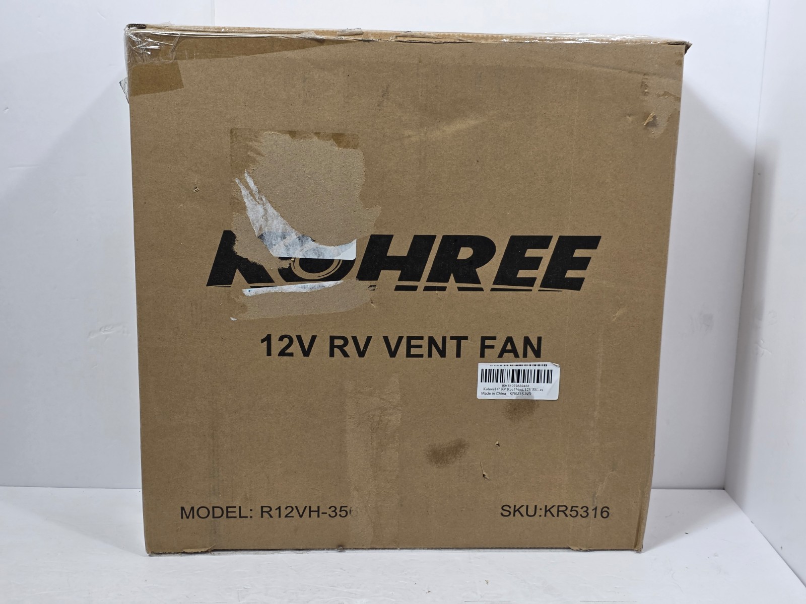 Kohree 14″ RV Roof Vent 12V Exhaust Fan Manual Lift White KR5316-WR New Open Box