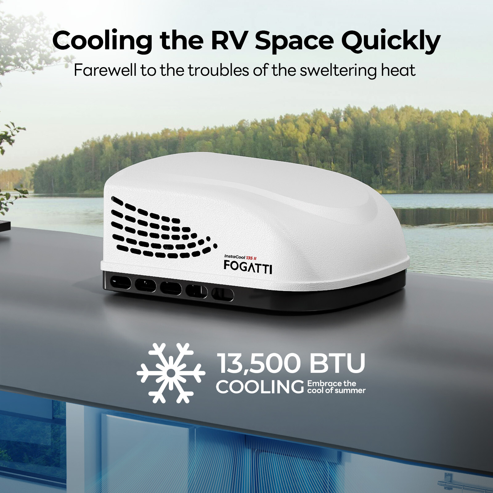 FOGATTI RV Air Conditioner 13500 BTU Cooling Camper Trailer Rooftop RV AC Unit